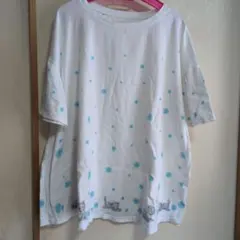 フランシュリッペ　猫柄 半袖Tシャツ ホワイト ブルーのサムネイル