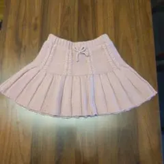 プティマイン ピンク ニット スカート