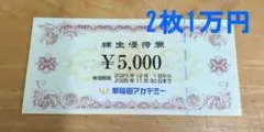 【最新】早稲田アカデミー10000円株主優待割引券2枚/26年11月/早稲アカ