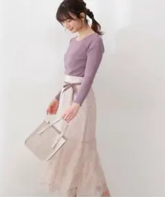 レースドッキングニットワンピース