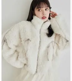 ナイスクラップ ボアリボンショートジャケット