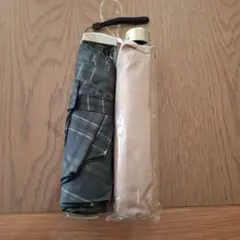 ベージュ系チェック 折りたたみ傘 晴雨兼用