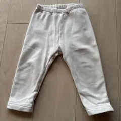 ユニクロ　裏起毛　アイボリーのポケット付きパンツ　80cm