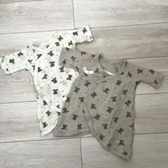 メッシュ素材 クマ柄コンビ肌着 50-60cm 2枚セット