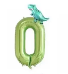 誕生日 数字バルーン 数字0 40インチ 恐竜付き 風船 セット バースデー
