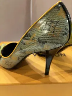 #美品#ルイヴィトン#オープントゥハイヒール #イエローブルー#39