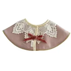 【新品】MARLMARL　ベビースタイ　よだれかけ　ピンク　リボン　レース