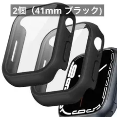 2個 Apple Watch カバー Series7 8 9 41mm ブラック