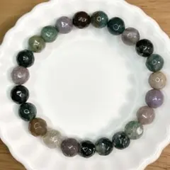キ*ラ様 多角モスアゲートブレスレット　約8ミリ　内径16センチ