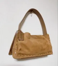 COACH ハンドバッグ ワンハンドル スエード 茶　キャメルショルダーバッグ