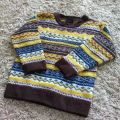 ※お値下げ※グリーンレーベルリラクシング　幾何学模様ニットセーター　115cm