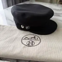 HERMES キャスケット ヴォーバン セリエ ネイビー デニム レザー 57