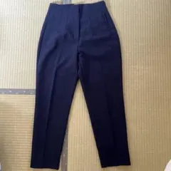 ZARA ザラ ハイウエストパンツ Mネイビー　タックパンツ 美シルエット
