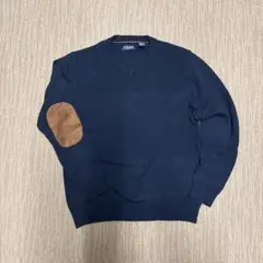 CHAPS エルボーパッチ畦編みニット