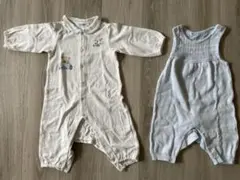 familiar 刺繍ロンパースとカバーオールセット