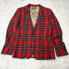 monkey time テーラードジャケット 赤タータンチェックMサイズ