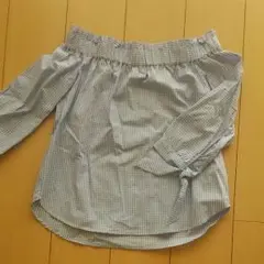 【新品未使用】H&M オフショルダー トップス ブラウス ギンガムチェック
