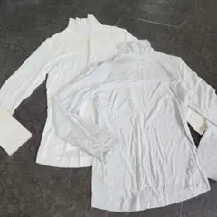 白系ハイネック長袖トップス2点セットM インナー