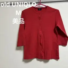 美品　赤　old UNIQLO M カーディガン　七分袖　春夏　ユニクロ