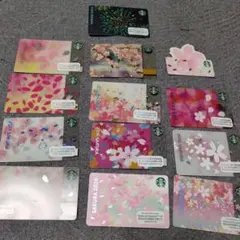 スターバックスカード 桜デザイン　１２枚セット　おまけ１枚