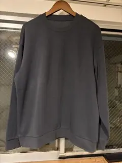 無印良品　ダークグレー クルーネック ニット XL