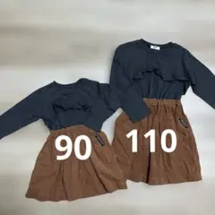 BREEZE 長袖コーデュロイワンピース 90 110