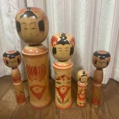鳴子こけし 松田三夫 2体セット 24cm/21cm 伝統工芸 昭和レトロ 鳴子こけし 松田三夫 2体セット 24cm/21cm 伝統工芸 昭和レトロ