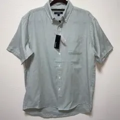 最安値❣️新品　薄い青グリーン　ボタンダウン 半袖シャツ　M
