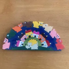 ウッドアート　動物パズル　ハンドメイド　木製　カラフル　インテリア　犬　猫