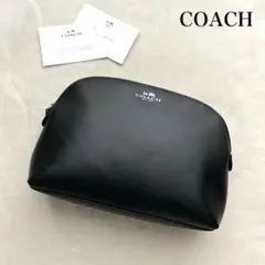 美品 COACH コーチ ポーチ 化粧ポーチ ブラック