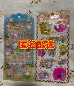 フワフワらびちゃん キラキラ ウォーターインシール　ドロップジェリーシール　2点