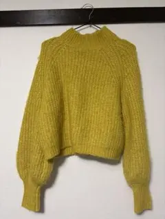 ZARA イエロー ハイネックニットセーター