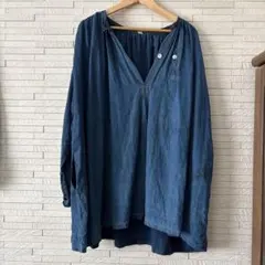 1890-1900s indigo linen smockのサムネイル