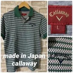 callaway メンズL ポロシャツ　刺繍ロゴ　ダイヤ　チェック　総柄のサムネイル