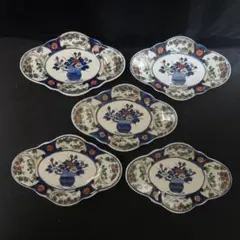 有田焼 人間国宝 今泉今右衛門 錦牡丹絵 菓子器揃 ボンボン皿 小皿 銘々皿 有田焼 人間国宝 今泉今右衛門 錦牡丹絵 菓子器揃 ボンボン皿 小皿