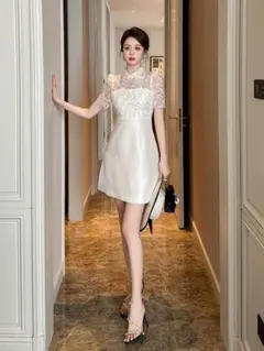結婚式＆パーティーに♪ひざ丈ドレス上品スタイル