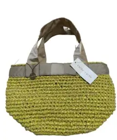 ★値下げ★新品cache cache かごバッグ 黄色　大容量　セール