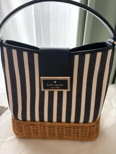 極美品✨kate spade リーガン ストライプ 2WAY かごバッグ 極美品✨kate spade リーガン ストライプ 2WAY かごバッグ - メルカリ