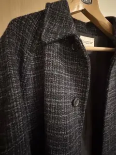 URBAN RESEARCH Harris Tweedコート M ダークグレー