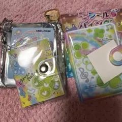 シールブックキーホルダ　 ミニシールバインダー 平成レトロ　クローバー 2点