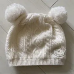 美品　ミキハウス　ニット帽子 ポンポン　ベビー くまさん