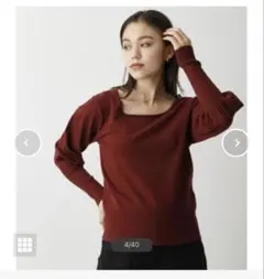 ニット　赤　azul