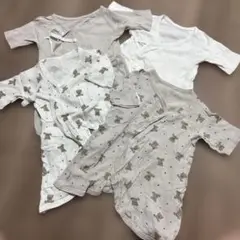 美品★ベビー肌着セット クマ柄・無地4枚セット