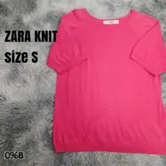 ZARA KNIT ザラニット ピンク半袖ニット sizeS 0968
