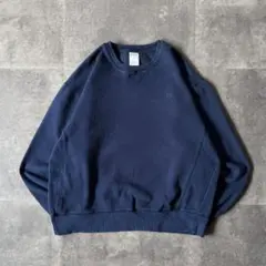 00s RUSSELL ATHLETIC スウェット 刺繍ロゴ 紺 L A405