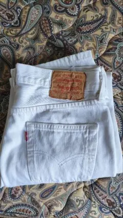 Levi's 501 ホワイトデニムパンツ 30 x 30