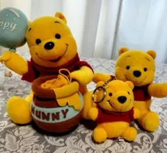 くまのプーさん ぬいぐるみ３体セット バルーン付き
