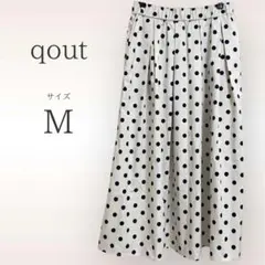 qout ドット柄 フレアスカート 【M】 きれいめ ポケット有 夏のサムネイル
