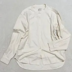 【小さめサイズXS】無印良品◇コットンシャツ バンドカラー ナチュラルのサムネイル