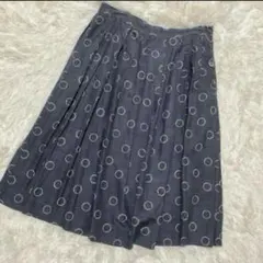 極美品 マーガレットハウエル MHL シルク 100 プリーツフレアスカート